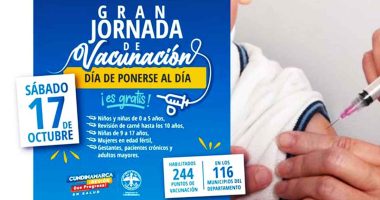 Jornada de vacunación sábado 17 de Octubre de 2020