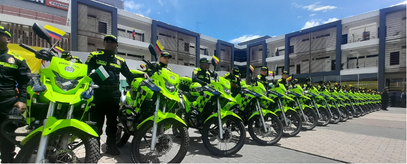 Entrega de motocicletas nuevas a la Policía Metropolitana de Soacha.
