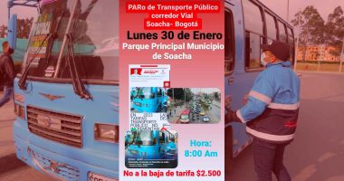 Paro de Transporte Público en Soacha ante el congelamiento de la tarifa del pasaje