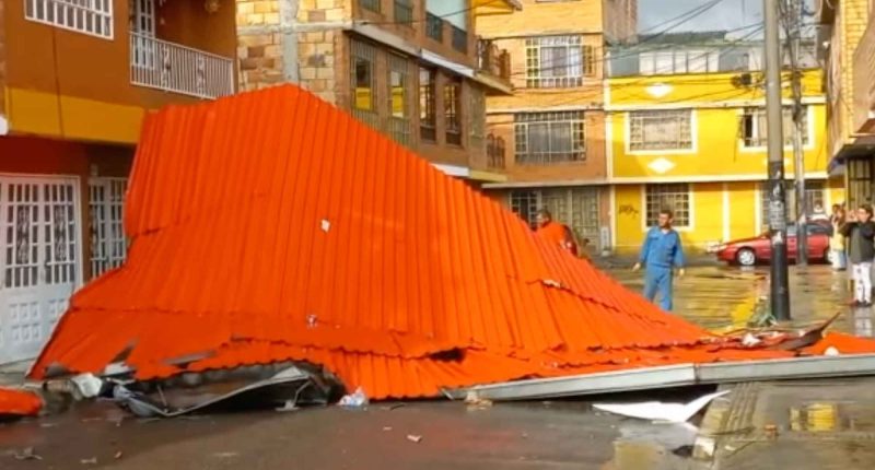 Fuertes vientos causan daños materiales en El Prvenir en Funza