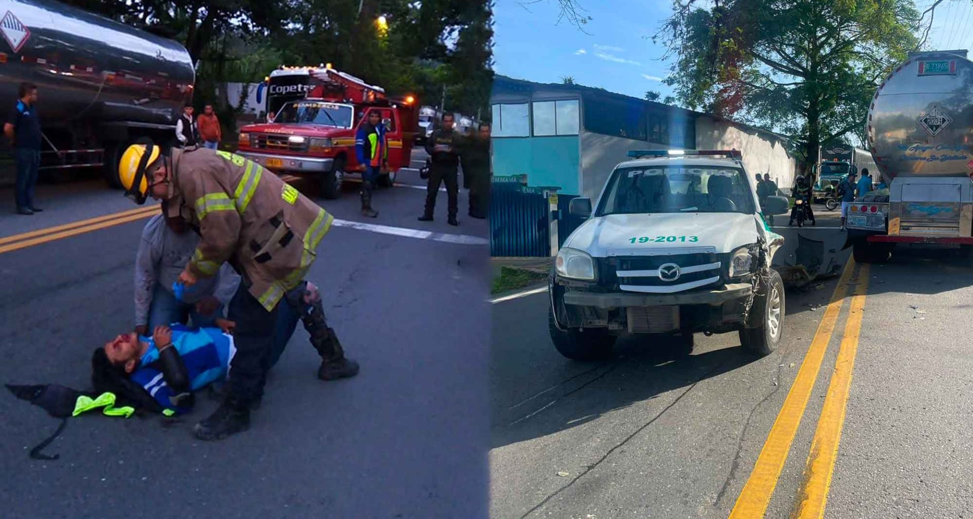 Motociclista herido tras accidente en la vía Sasaima - Villeta