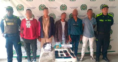 Cinco delincuentes capturados en Facatativá por robo y distribución de drogas