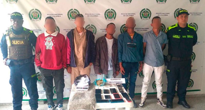 Cinco delincuentes capturados en Facatativá por robo y distribución de drogas