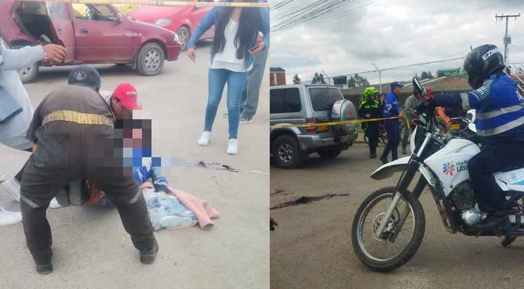 Desenlace inesperado en Ubaté: agente de tránsito herido en zona de reparación