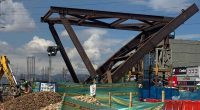 Izaje de vigas de puente peatonal generará cierres nocturnos en Autopista Sur en Soacha