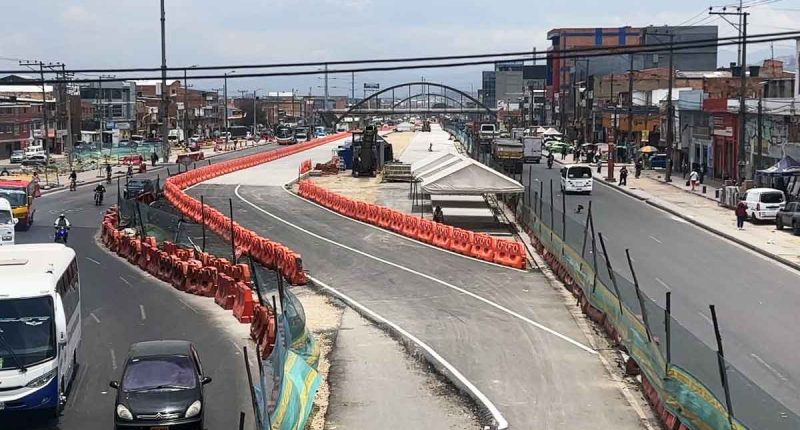 Desvío en la Autopista Sur por obras de construcción en Soacha