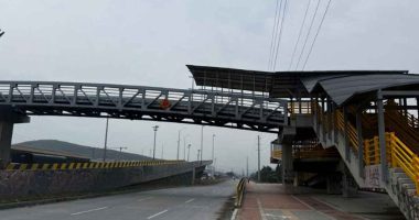 Obras de infraestructura y calzadas exclusivas de la extensión de TransMilenio en Soacha.