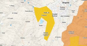Mapa de prevención y gestión del riesgo en Soacha ante amenaza de deslizamientos por lluvias.