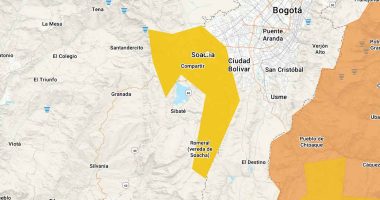 Mapa de prevención y gestión del riesgo en Soacha ante amenaza de deslizamientos por lluvias.