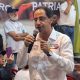 José Manuel Restrepo durante su intervención ante comerciantes y líderes de Soacha presentando su agenda de gobierno.