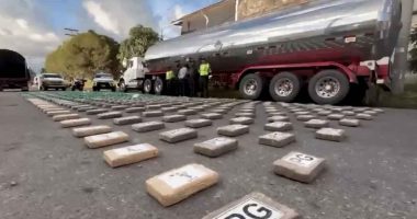 Cargamento de 657 kilogramos de cocaína incautado por la Policía en el peaje de Chinauta.