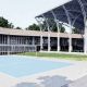 Render o imagen de obra en construcción de las nuevas aulas de la IED Venecia, Cundinamarca.