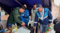 Plazoleta de La Paz de la Gobernación de Cundinamarca dispuesta como punto de acopio para ayudas humanitarias tras el sismo.