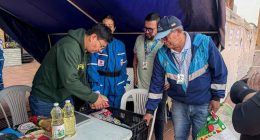 Plazoleta de La Paz de la Gobernación de Cundinamarca dispuesta como punto de acopio para ayudas humanitarias tras el sismo.