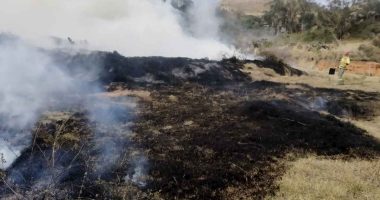 Cuerpos de bomberos y organismos de socorro realizando labores de extinción en una zona afectada por incendio forestal en Cundinamarca.