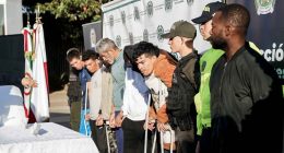 Autoridades de policía y alcaldía presentando resultados operativos contra estructuras criminales en Soacha.
