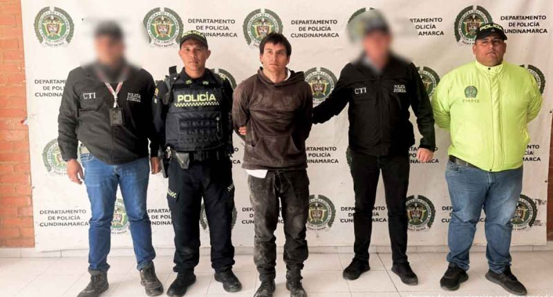 Procedimiento de judicialización y captura adelantado por el CTI de la Fiscalía y la Policía en Cundinamarca.