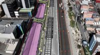 Señalización y frentes de obra en la Autopista Sur de Soacha para la construcción de TransMilenio.