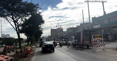 Tráfico pesado y congestión vehicular en la Autopista Sur durante las intervenciones viales en Soacha.